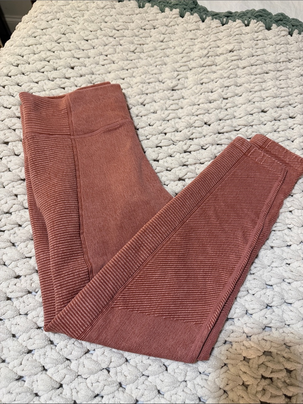 aerie Ribbed Leggings in Rose Clay